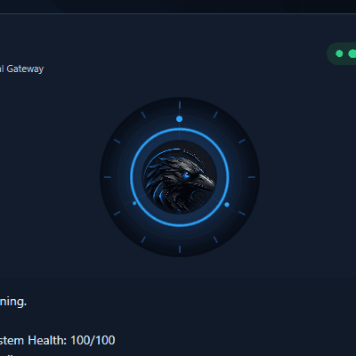Close-up screenshot of BlueCrow Studio's reactor panel, showing INGRID's live emblem and chat greeting.